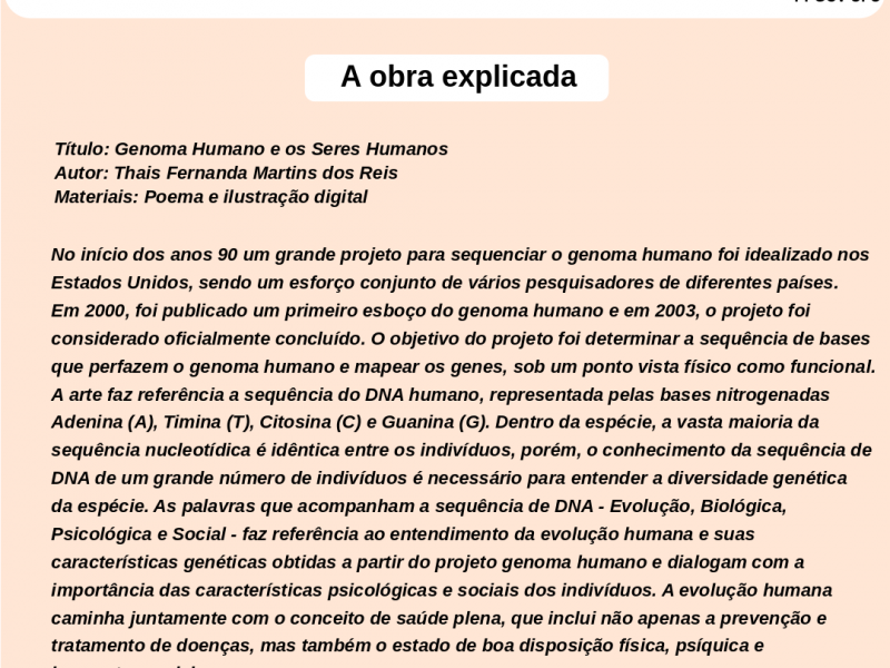 Explicação da obra: Genoma Humano e os Seres Humanos (2020)